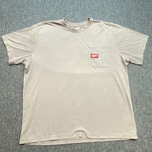 Milwaukee Pocket TShirt Sz 2X Mens Gray Workwear Gorpcore Heavy Duty Utility Tee